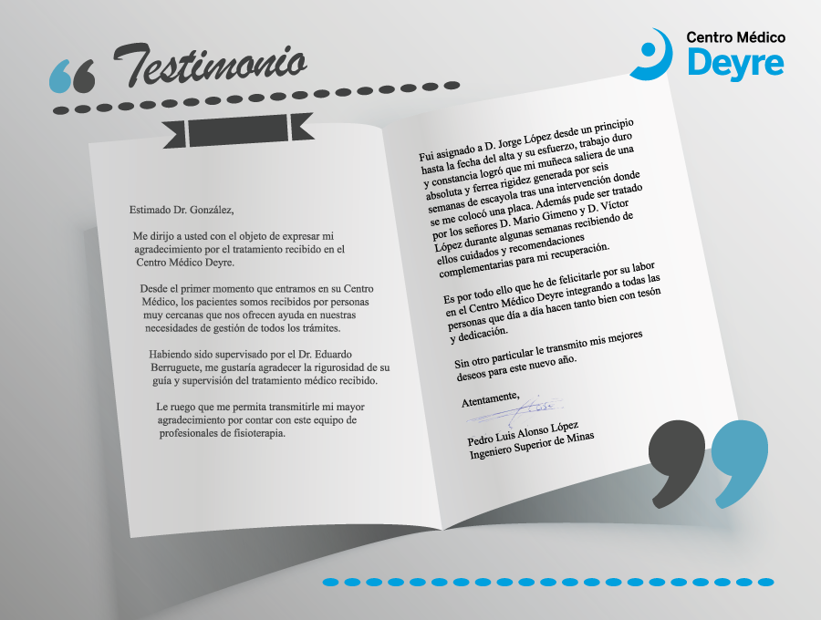 Testimonios pacientes centro médico deyre